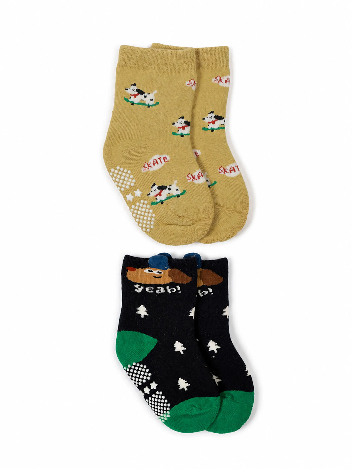 Kids Anti-Slip Cotton Socks – Pack of 2