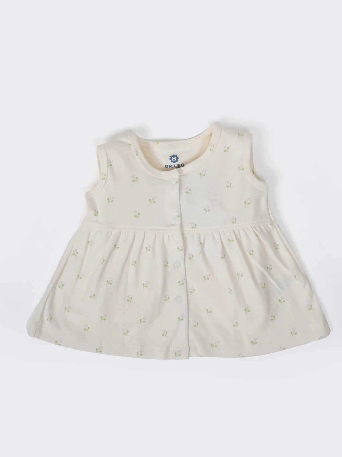 Baby Girls Floral Cream Cotton Frock