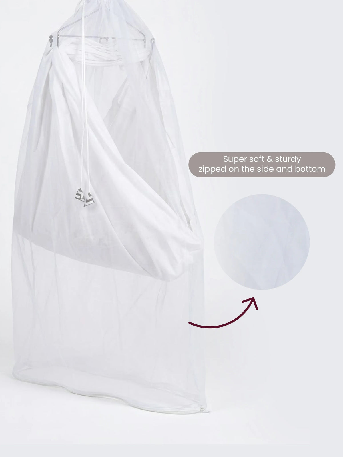 Cotton Baby Cradle Net – White