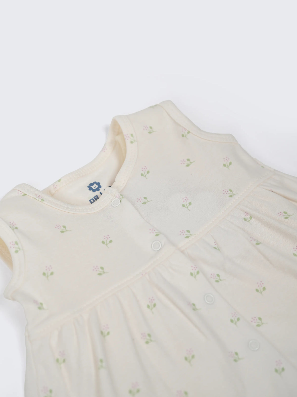 Baby Girls Floral Cream Cotton Frock