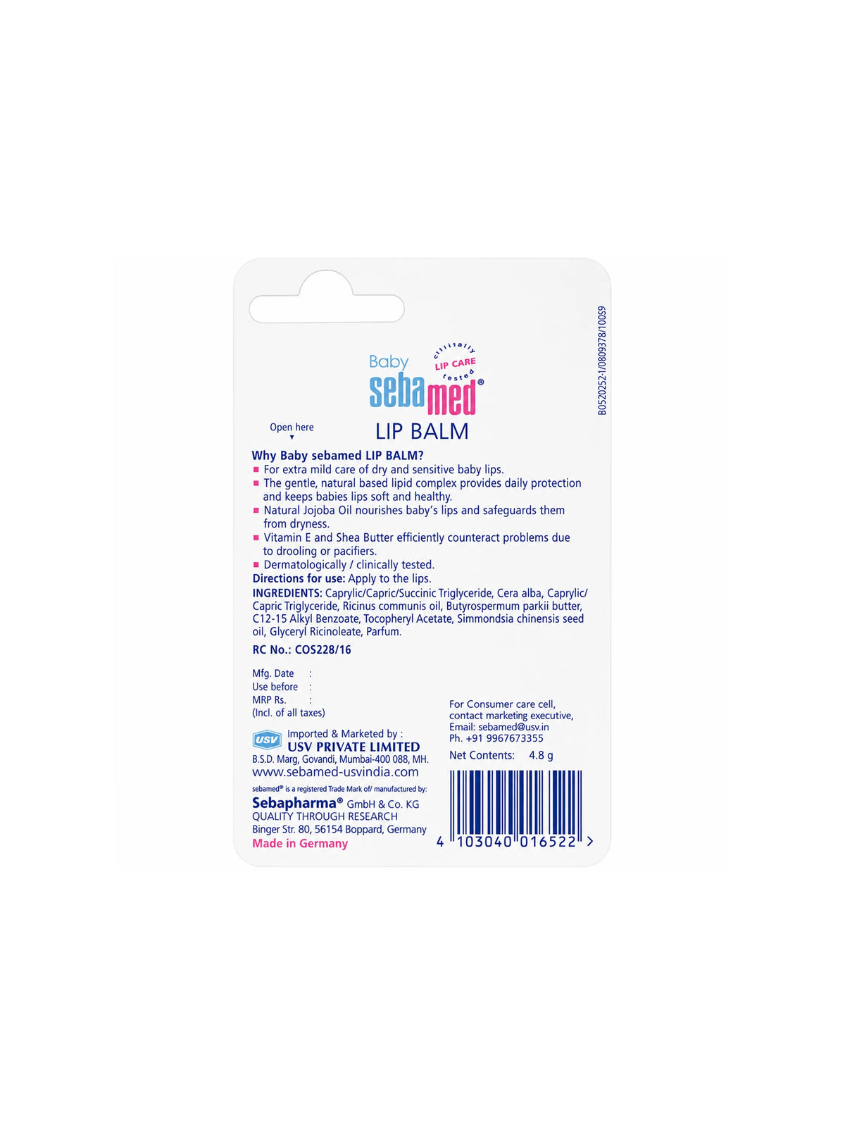 Baby Lip Balm with Shea Butter – 4.8g