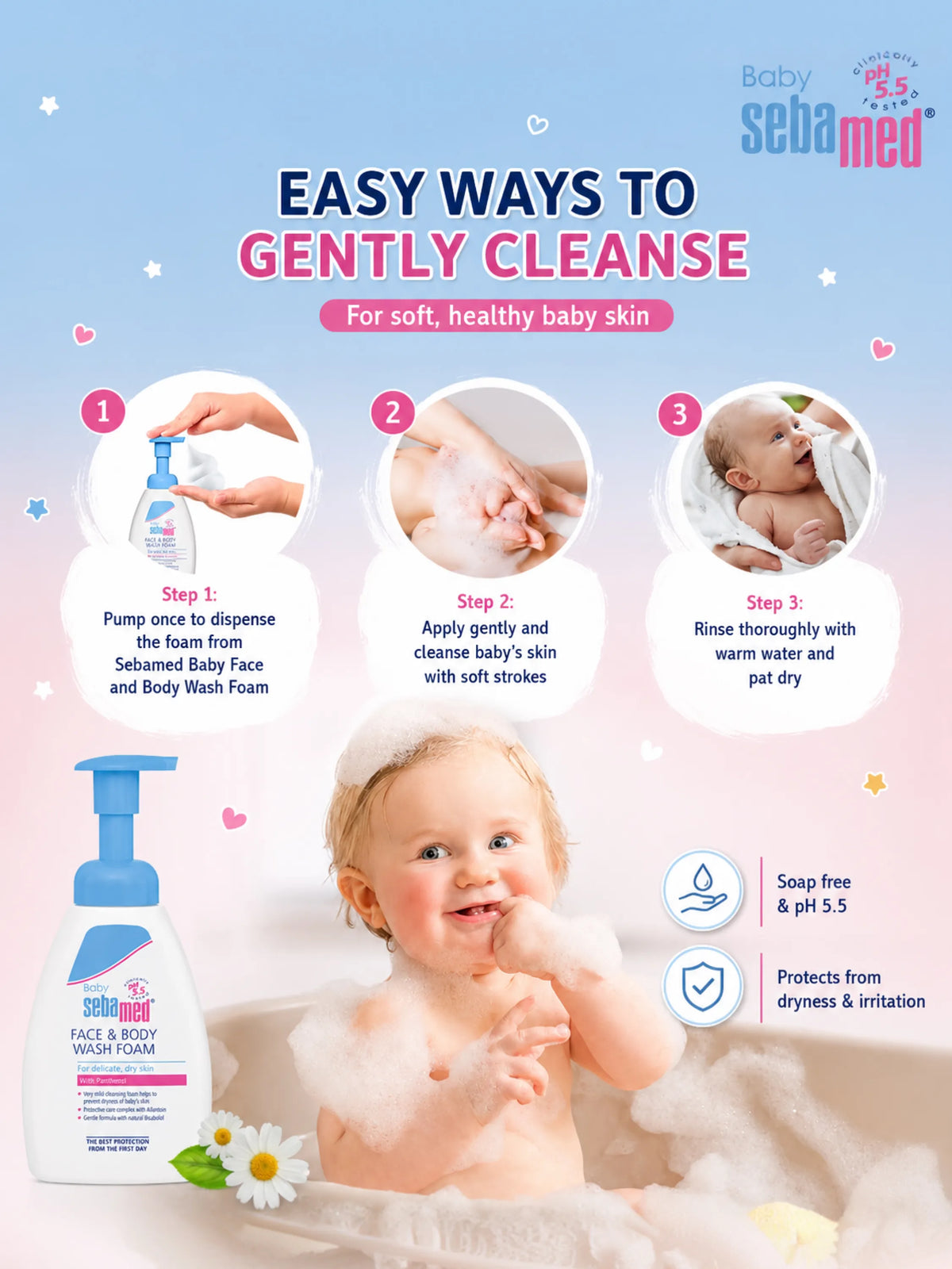 Baby Face & Body Wash Foam – 400ml