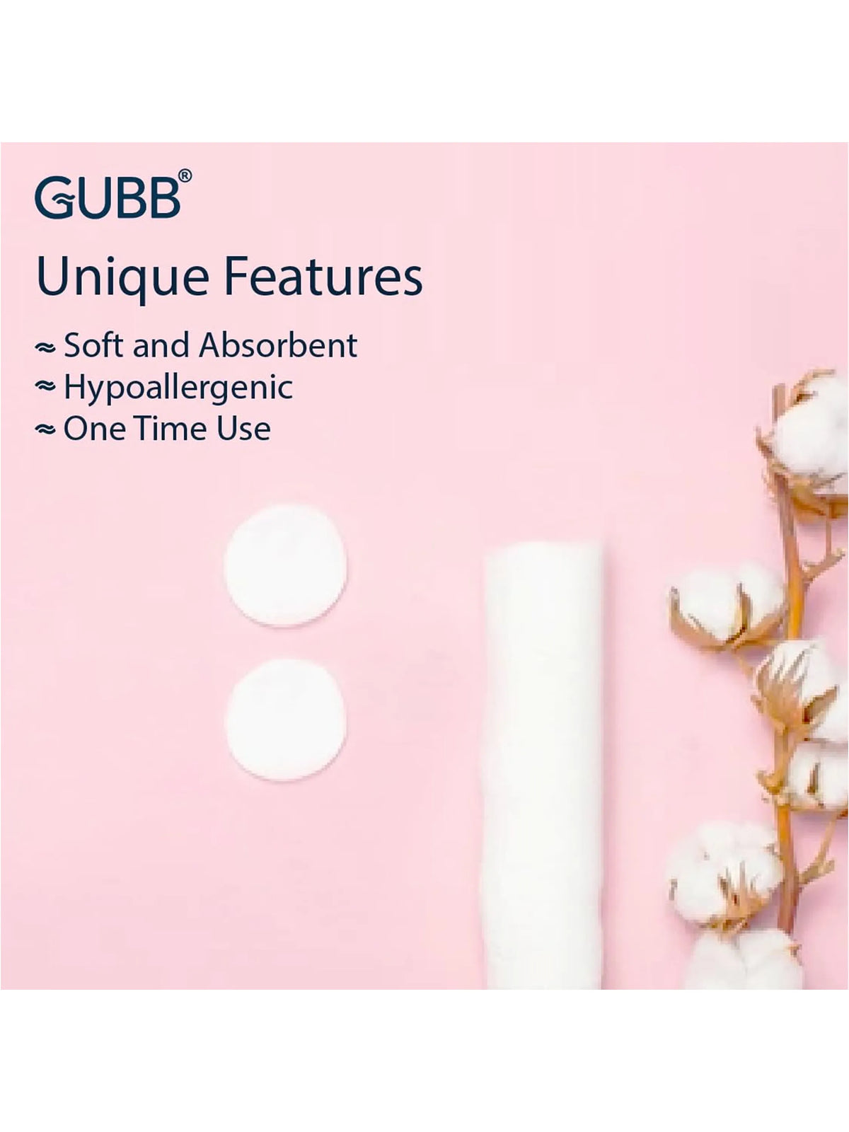 GUBB Cotton Pads Non-Woven – 80 Pcs