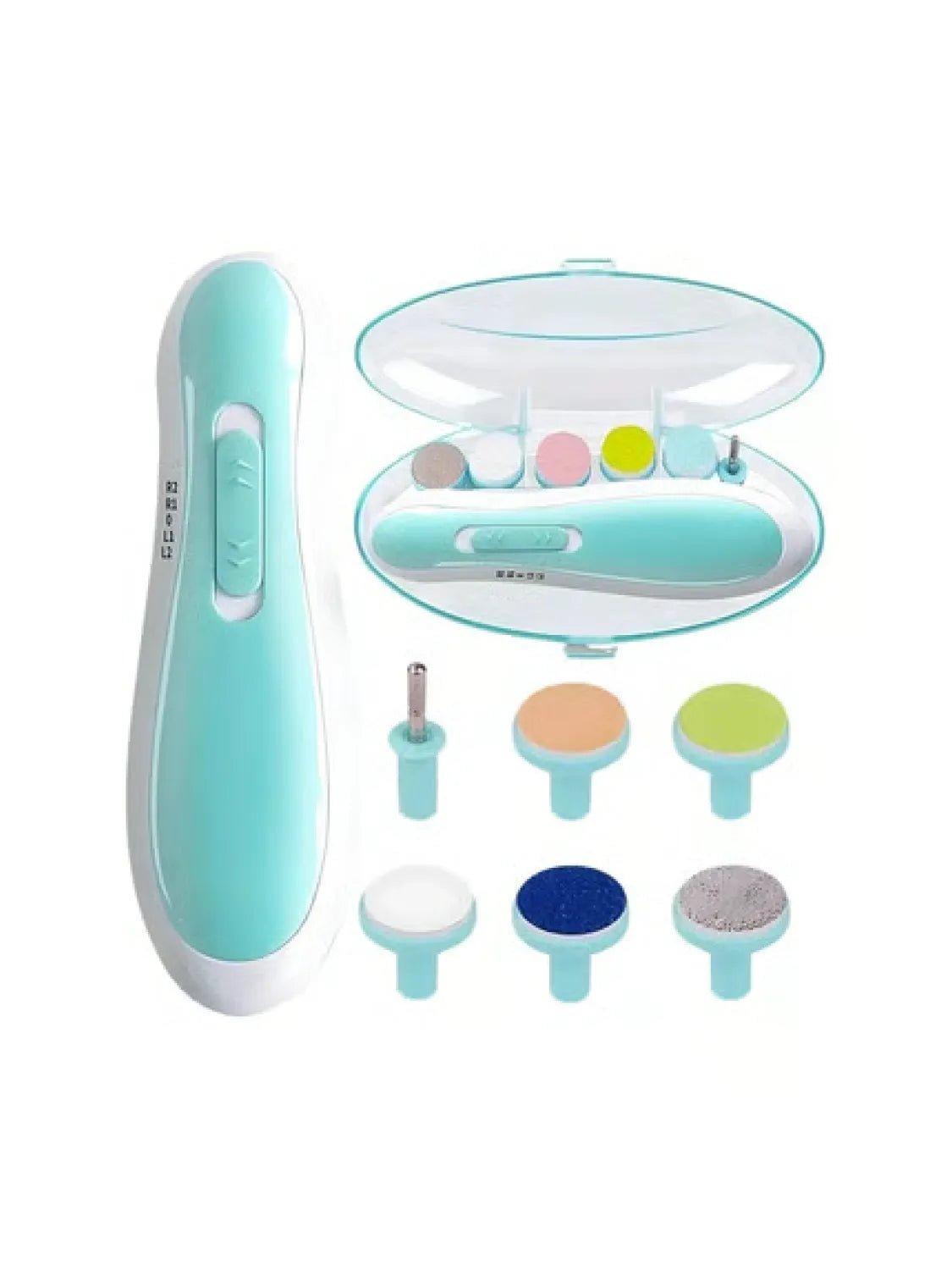 Electric Baby Nail Trimmer – 6 Grinding Heads with LED Light