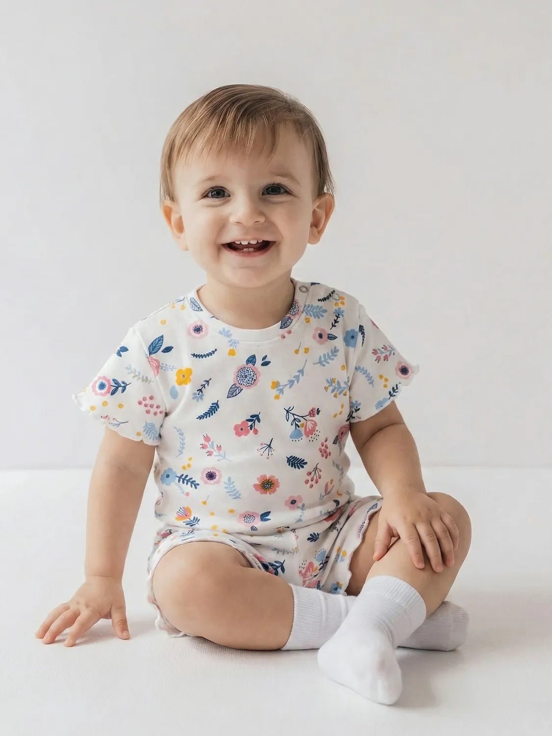 Floral Breeze Baby Girl Co-Ord Set (Tee + Shorts)