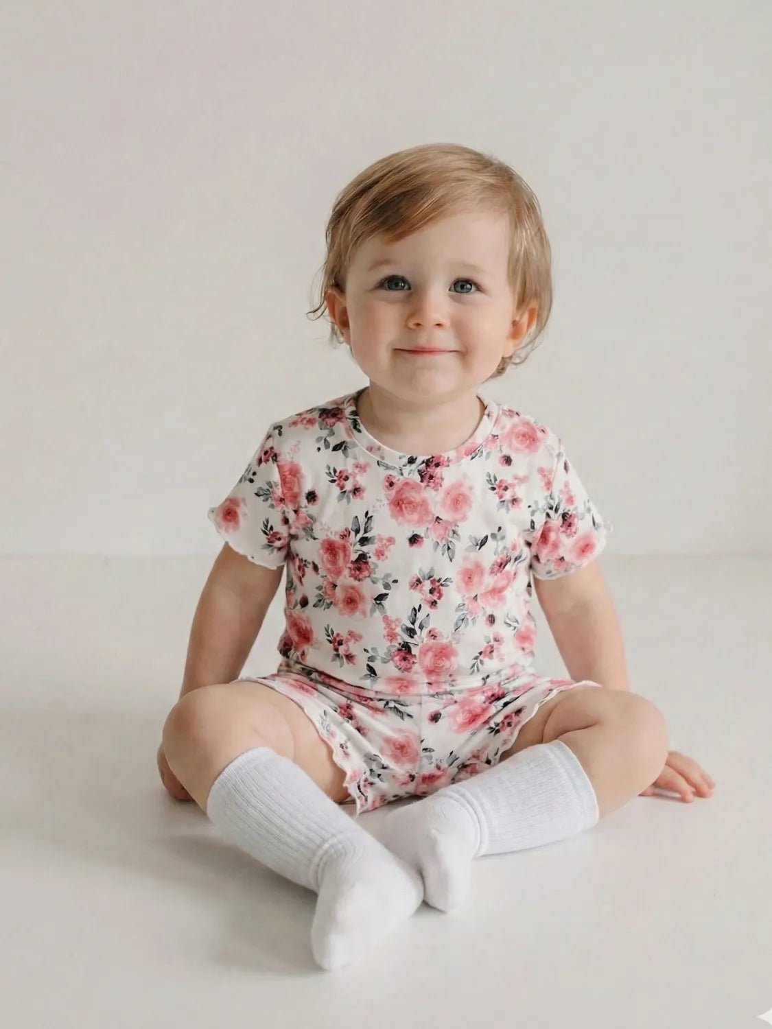Girls Floral Pink Co-Ord Set with Shorts
