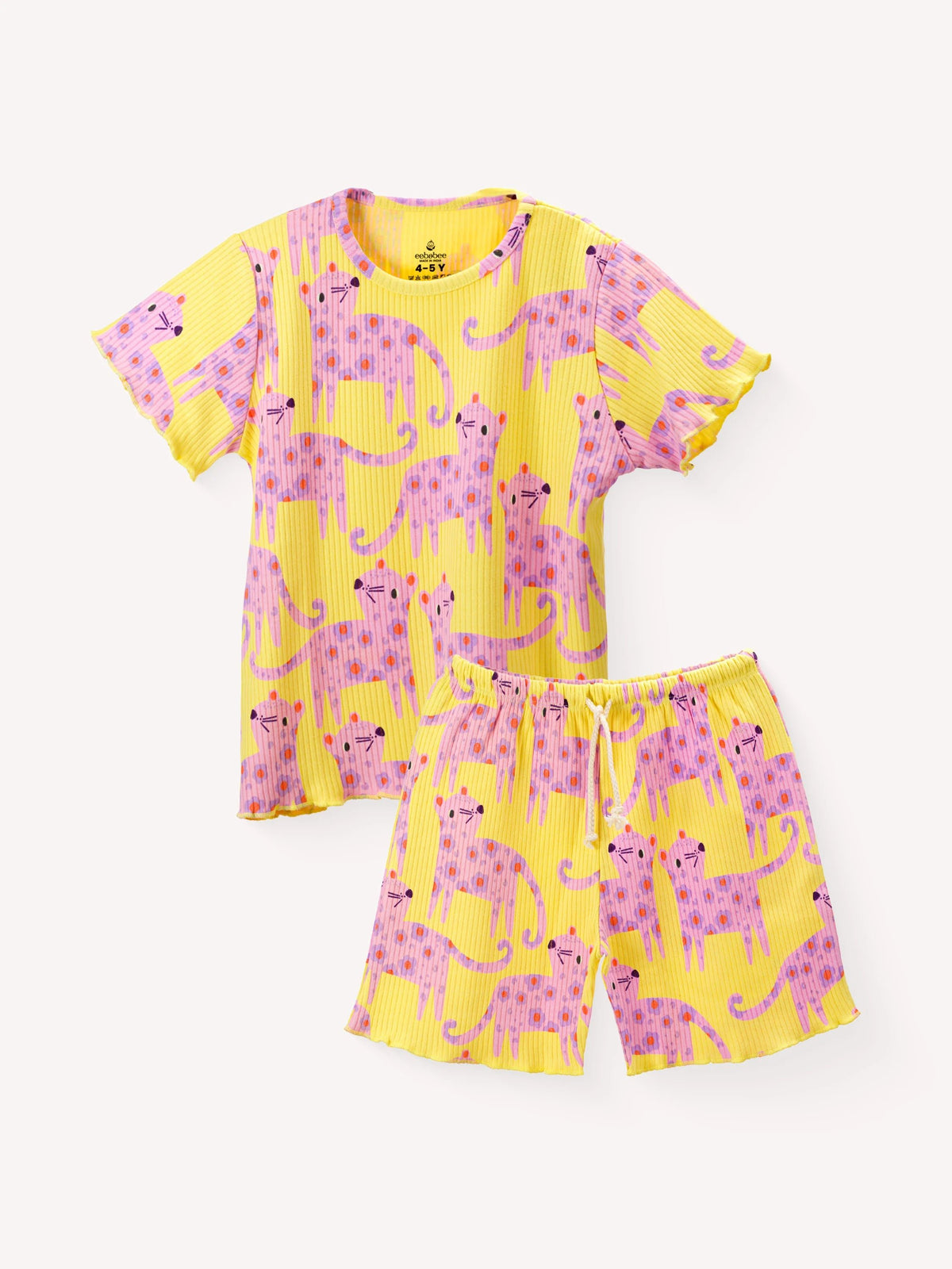 Playful Pink Cat Summer co-ord sets for girls