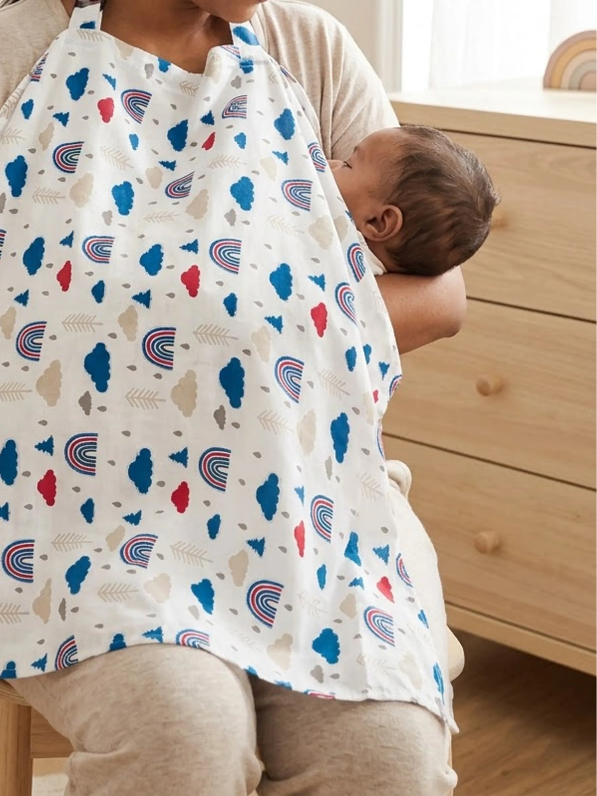 Breastfeeding Cover - Rainbow & Cloud Print