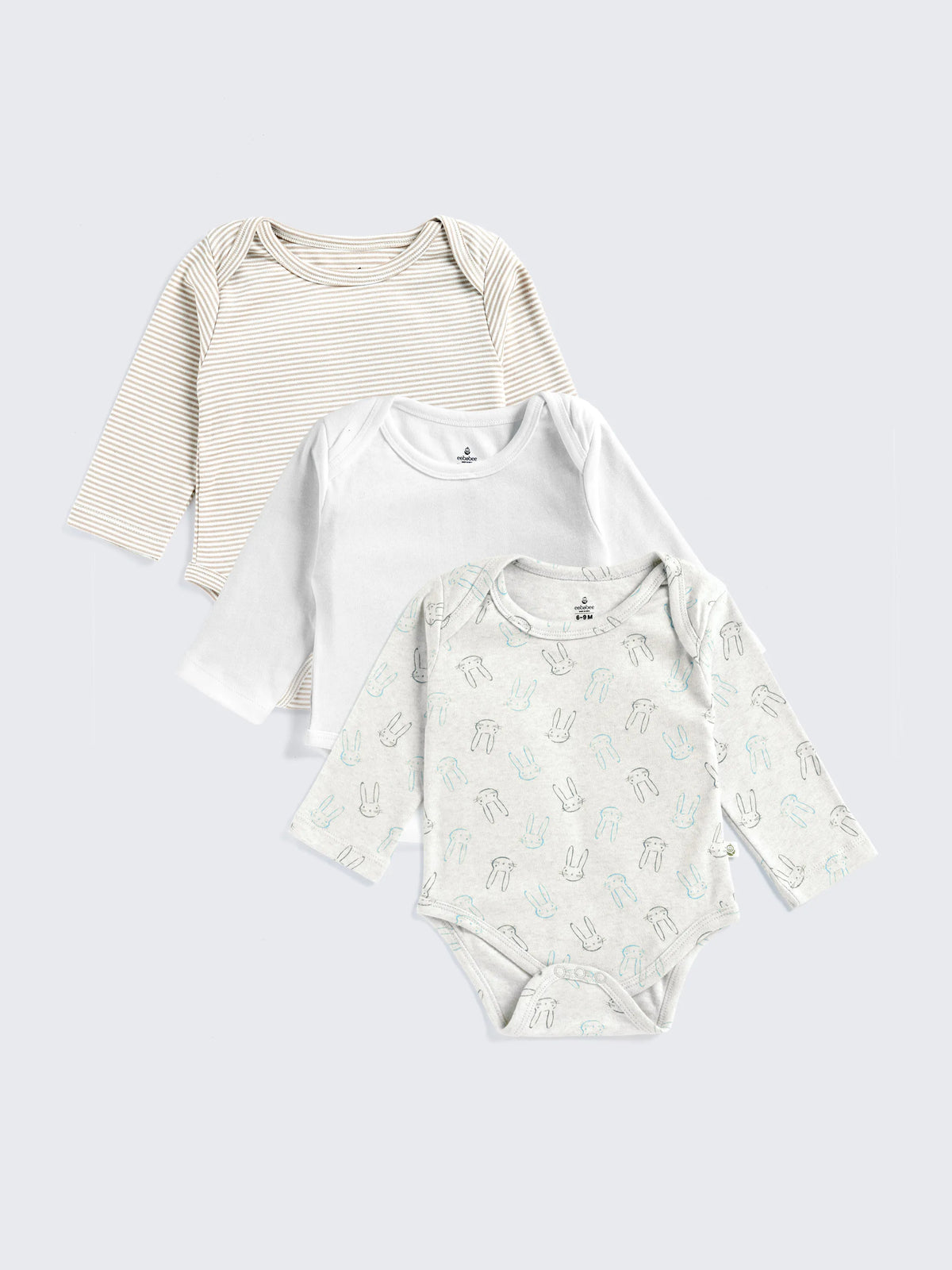 Baby Unisex Long Sleeve Bodysuits  Pack of 3- Newborn Essential