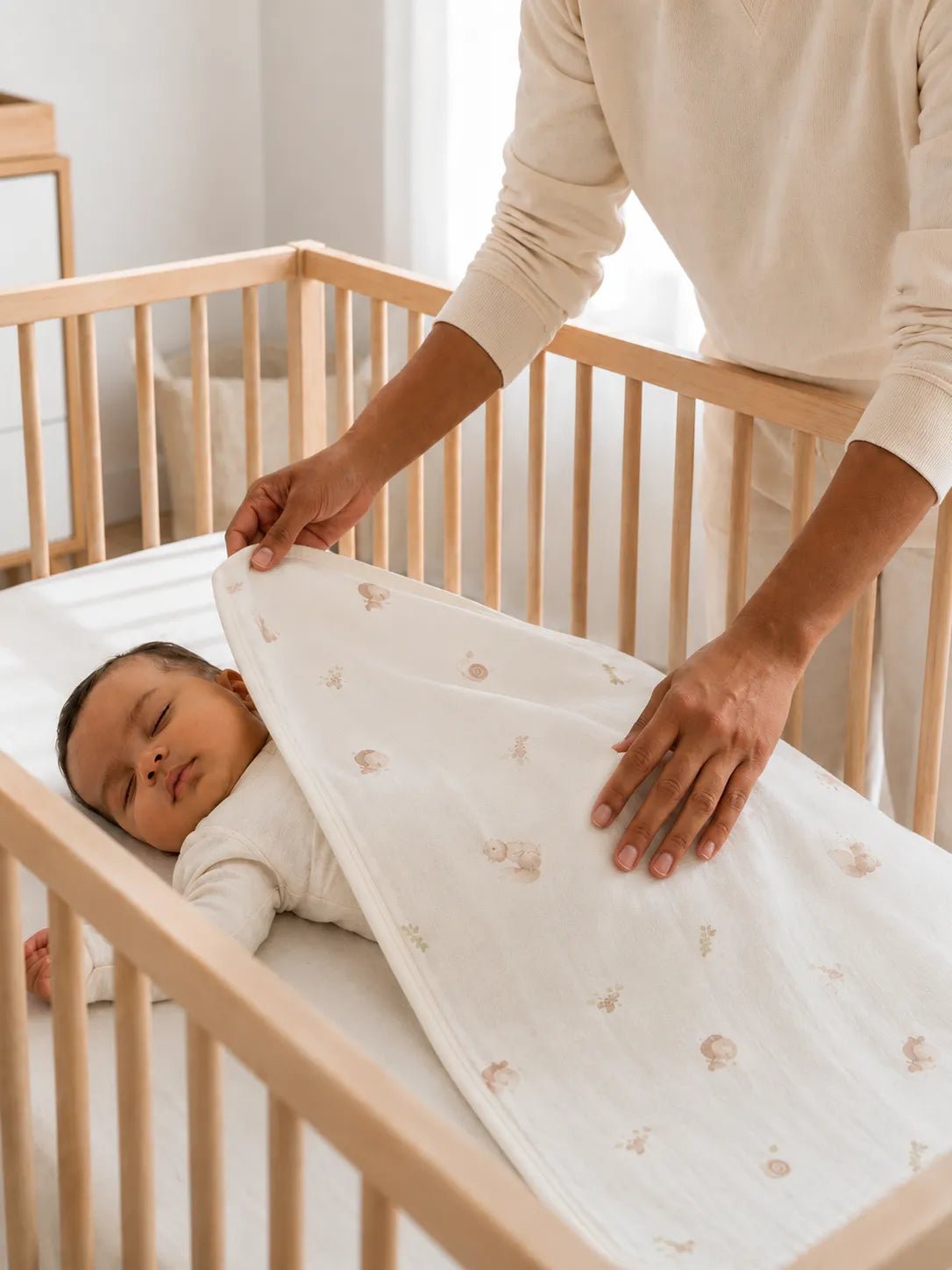 Organic Cotton Woodland Print Baby Muslin Blanket