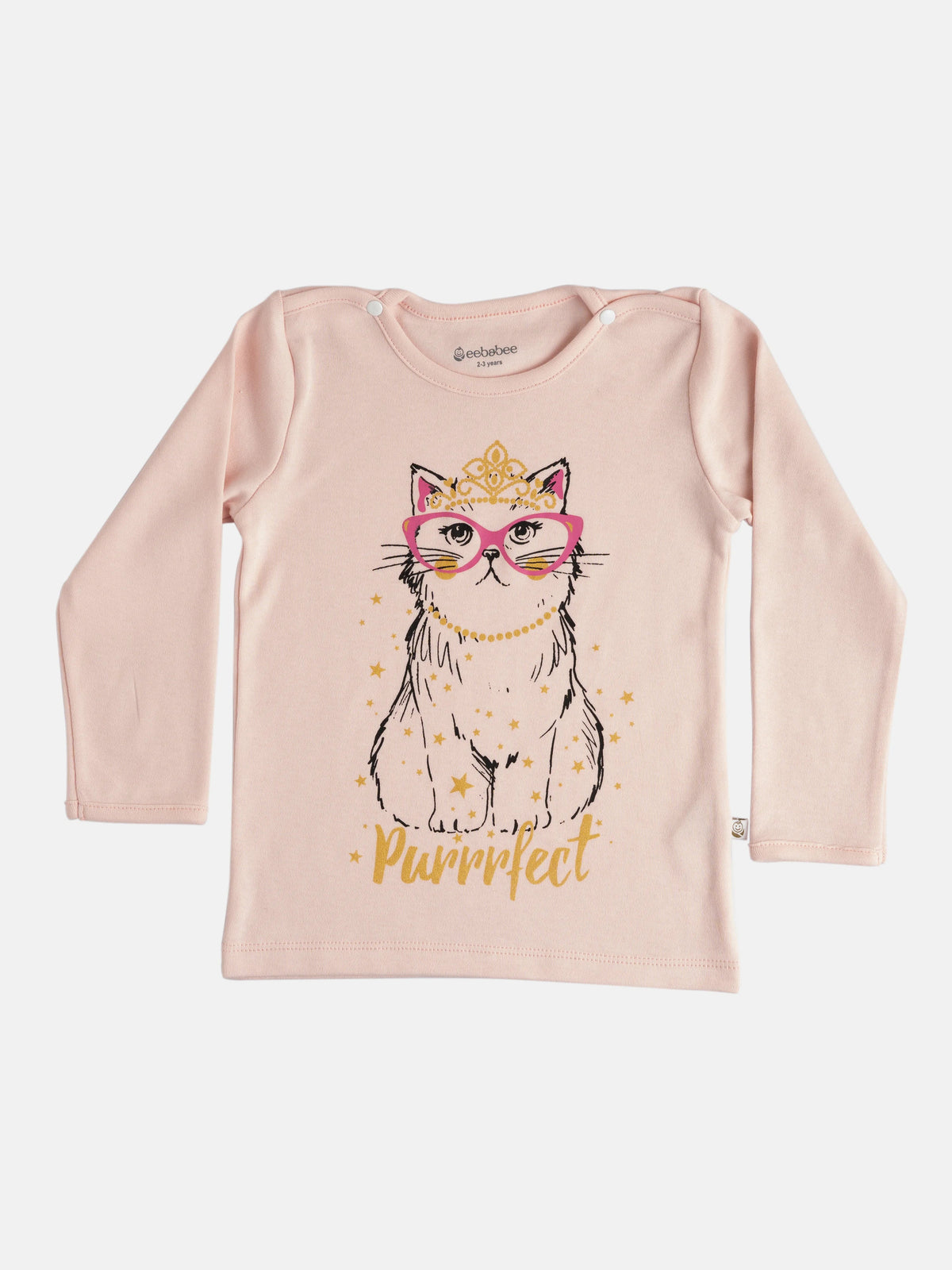 GIRLS PURRFECT CAT FULL SLEEVE GRAPHIC WITH STRETCHY LEGGINGS