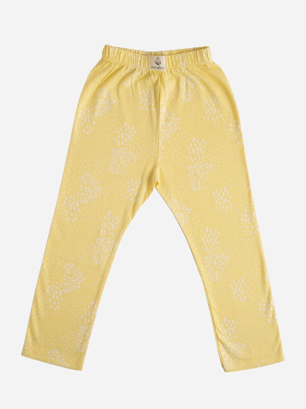 Half sleeve rose pink & white pattern in yellow t-shirt with leggings for baby girls