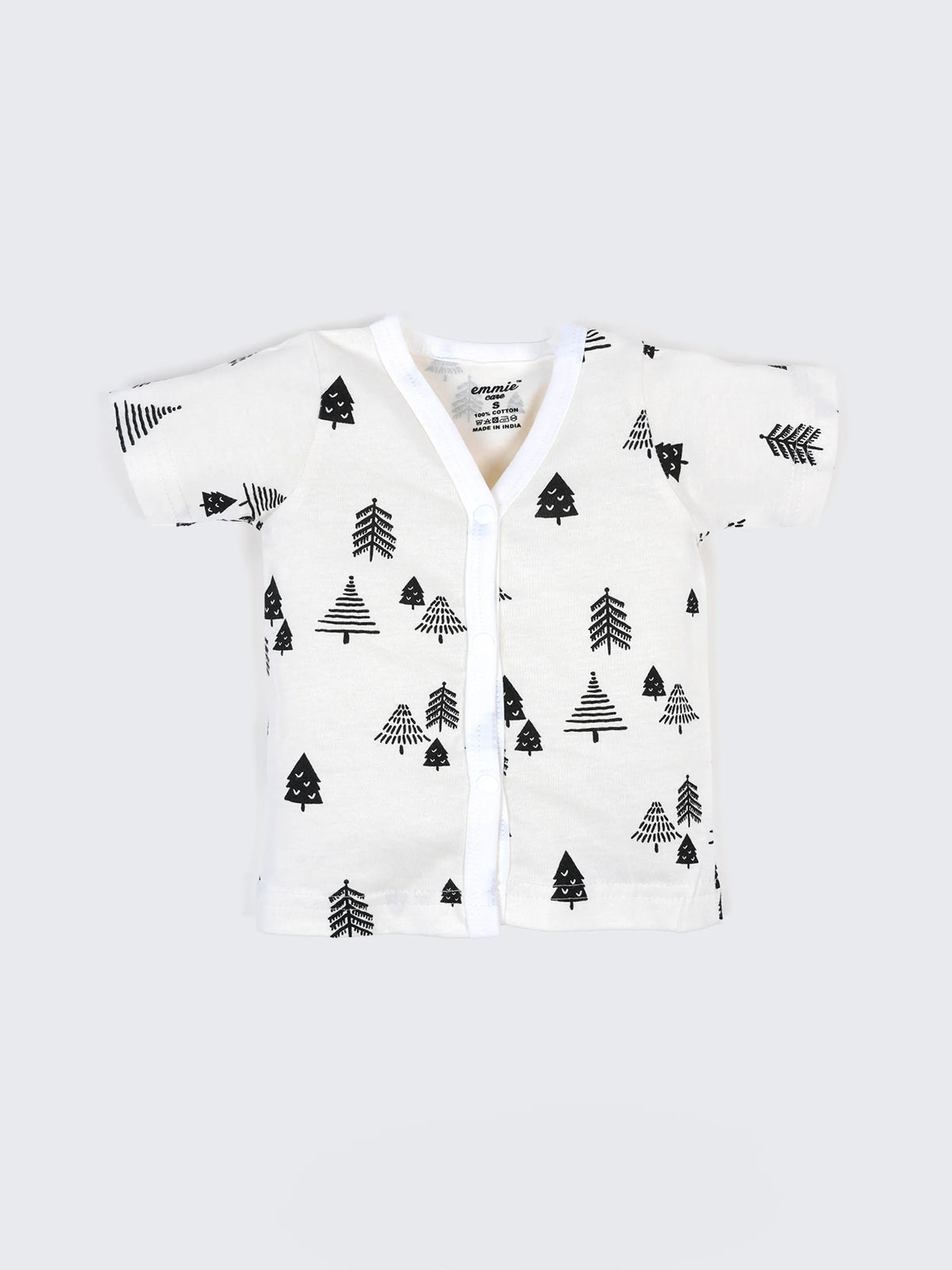 Baby Cotton Jabla & Shorts Set – Black Tree Print Half Sleeve Baby Outfit