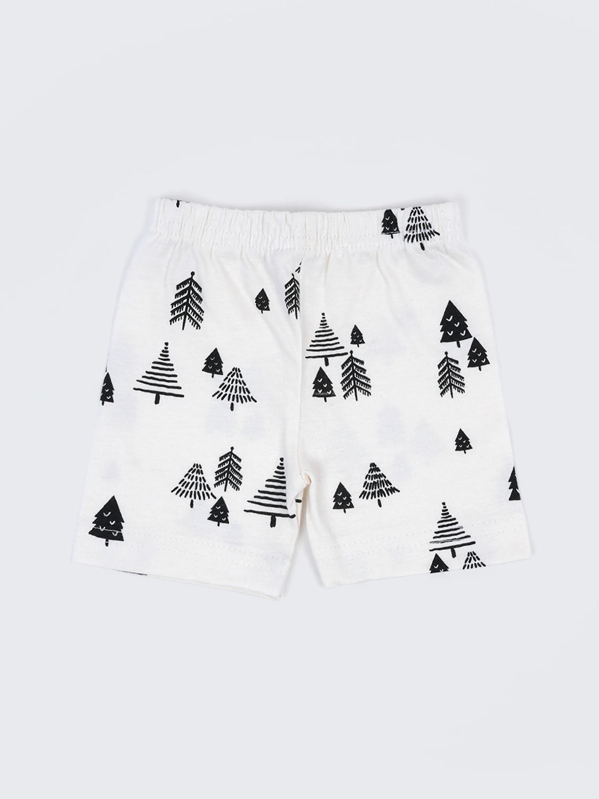 Baby Cotton Jabla & Shorts Set – Black Tree Print Half Sleeve Baby Outfit