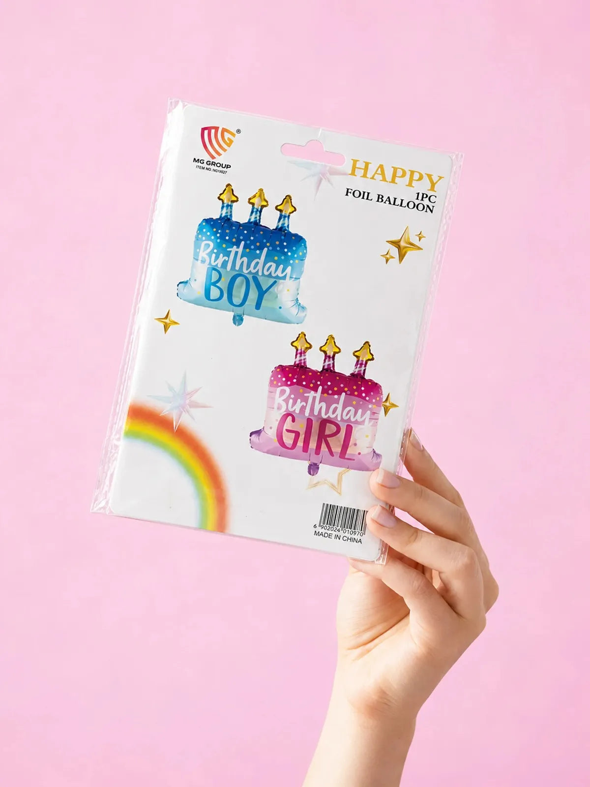 Cute Birthday Cake-Shaped Foil Balloon - Boy & Girl