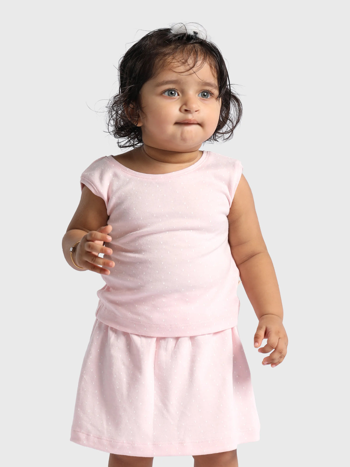Baby girl sleeveless coordinated skirt set