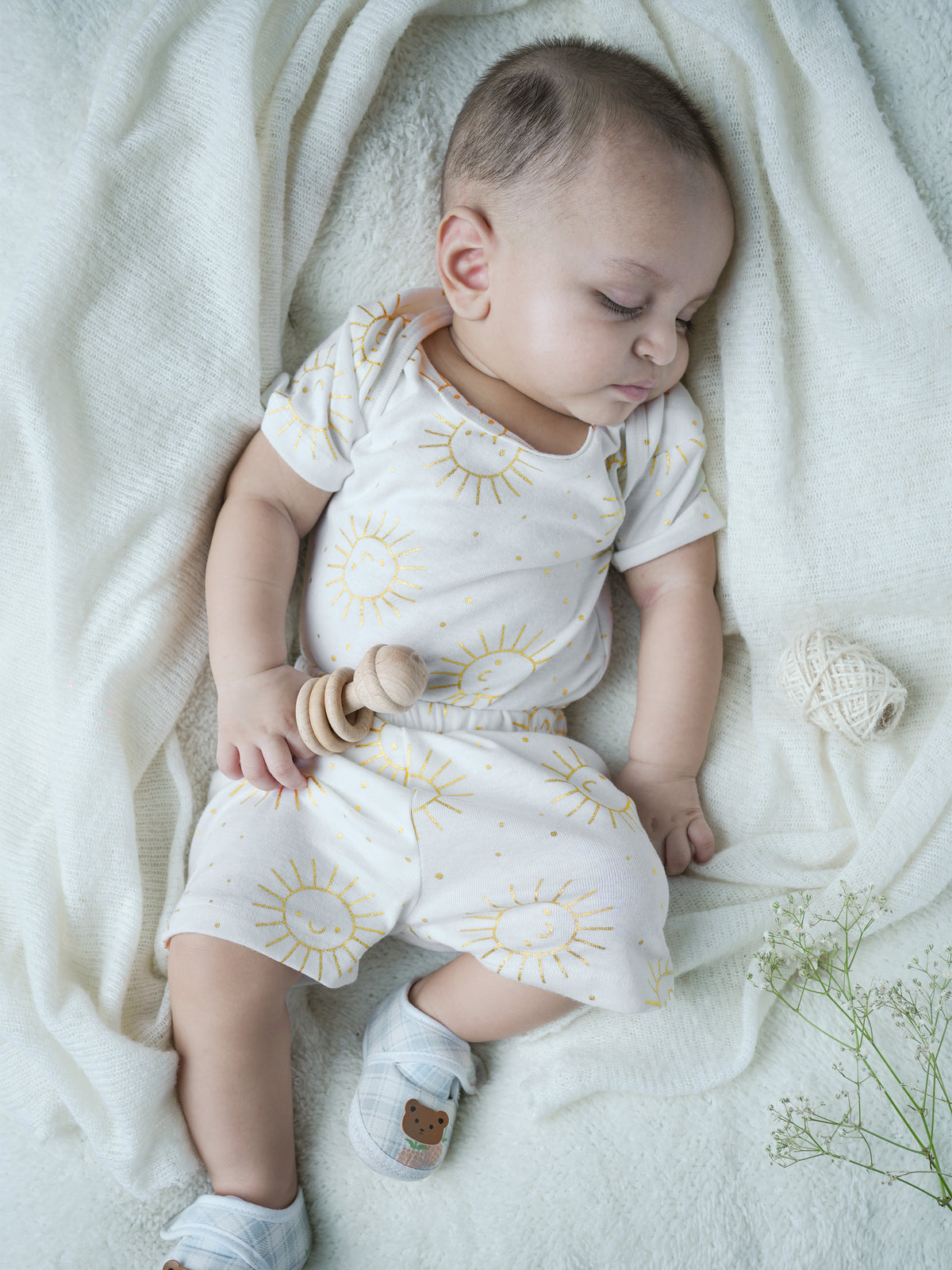 Sunny Smiles Print Bodysuit & Shorts Summer Set for Baby