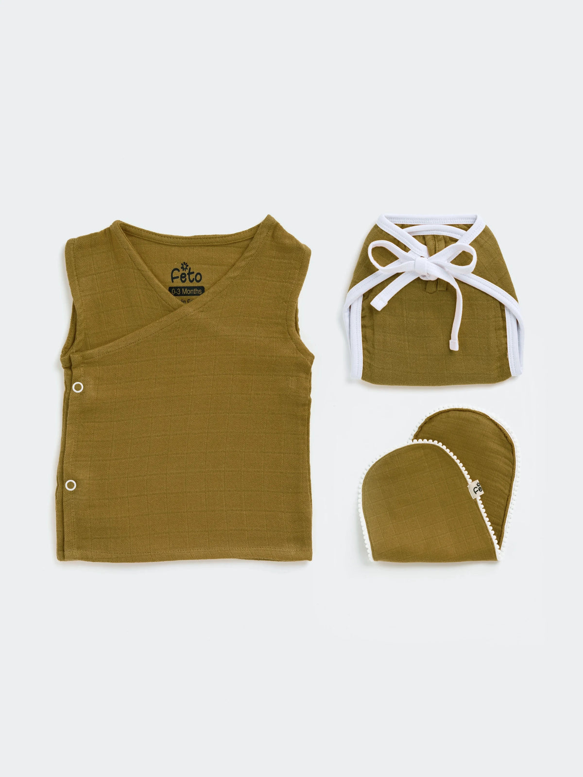 5-Piece Newborn Gift Bundle – Farm Bibs, Hooded Towel & Muslin Jabla Set