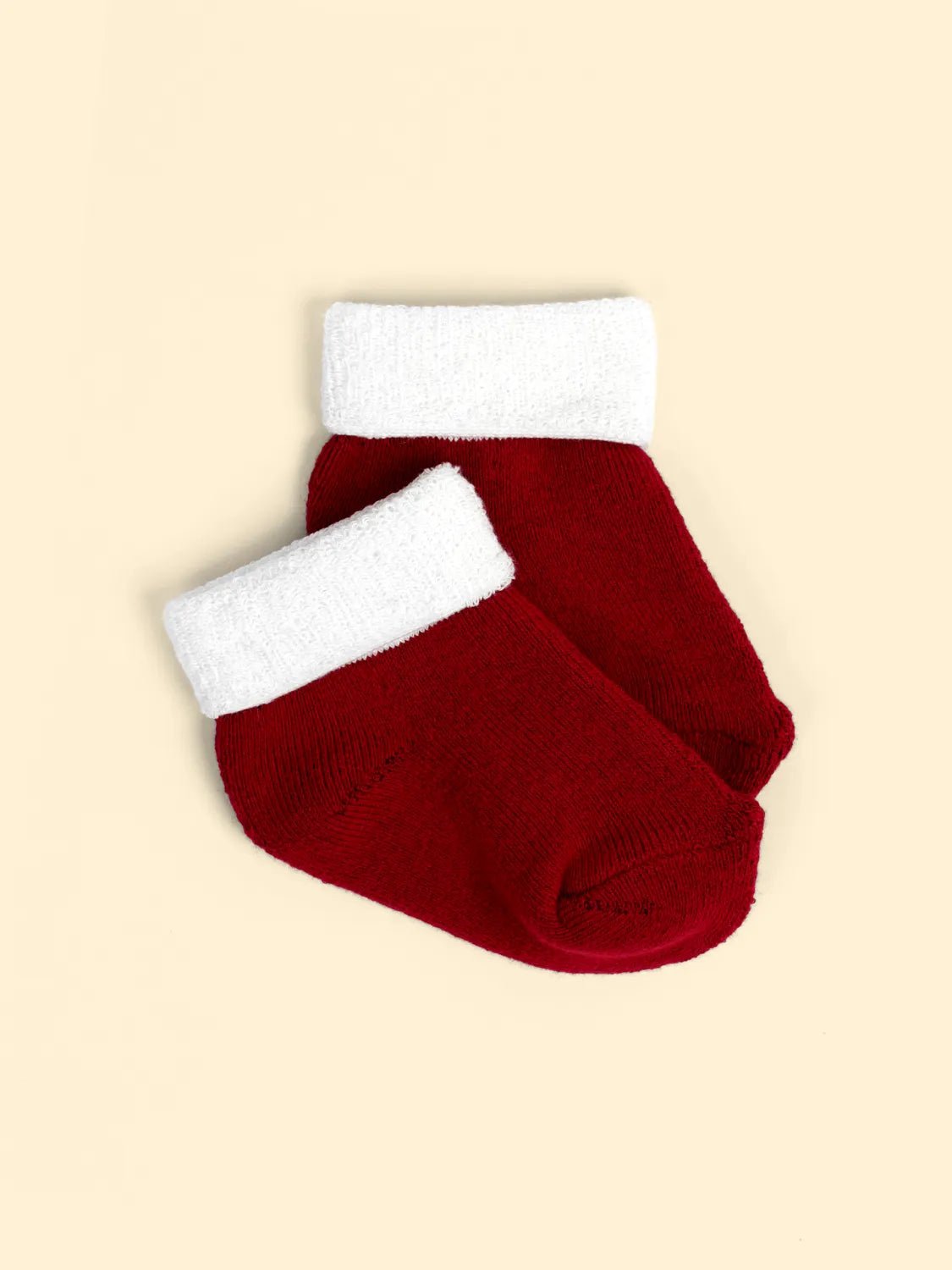 Cozy Winter Baby Socks – Red & White