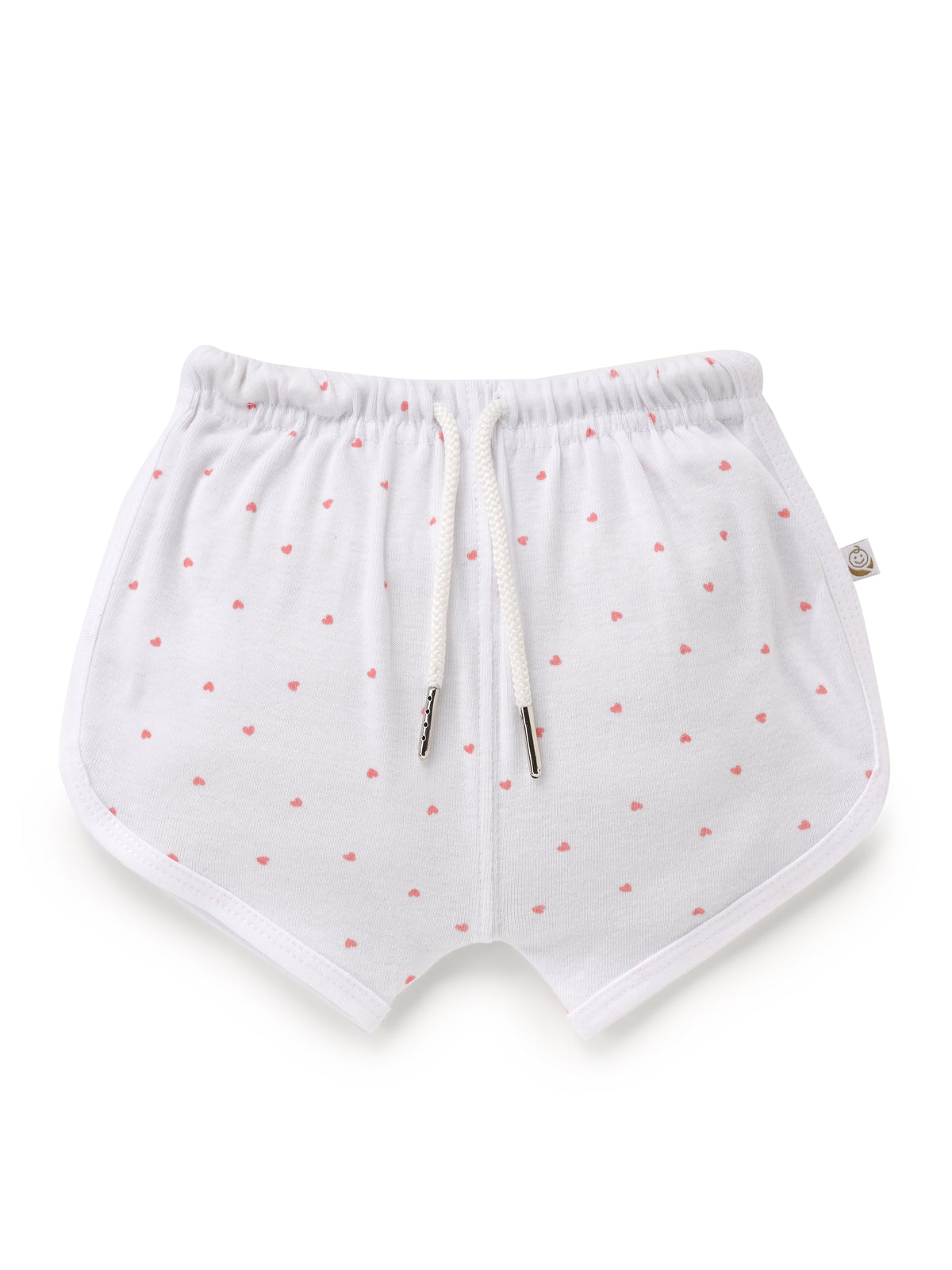 Sleeveless pure white & pink heart pattern jabla set  for baby